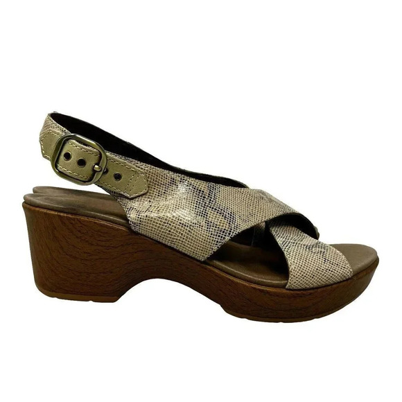 Dansko Jacinda Women's beige Leather Slingback Heels Sandals Size 41 US 10-10.5 - Picture 14 of 14